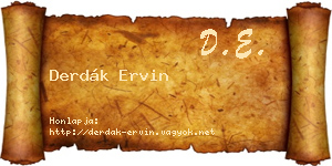 Derdák Ervin névjegykártya