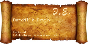Derdák Ervin névjegykártya