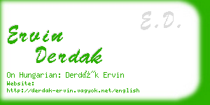 ervin derdak business card